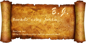 Benkóczky Jetta névjegykártya